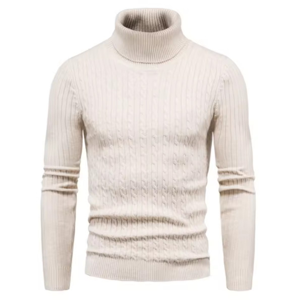 Winter Turtleneck Pullovers Warm Solid Color Men’s Sweater Slim Pullover Men