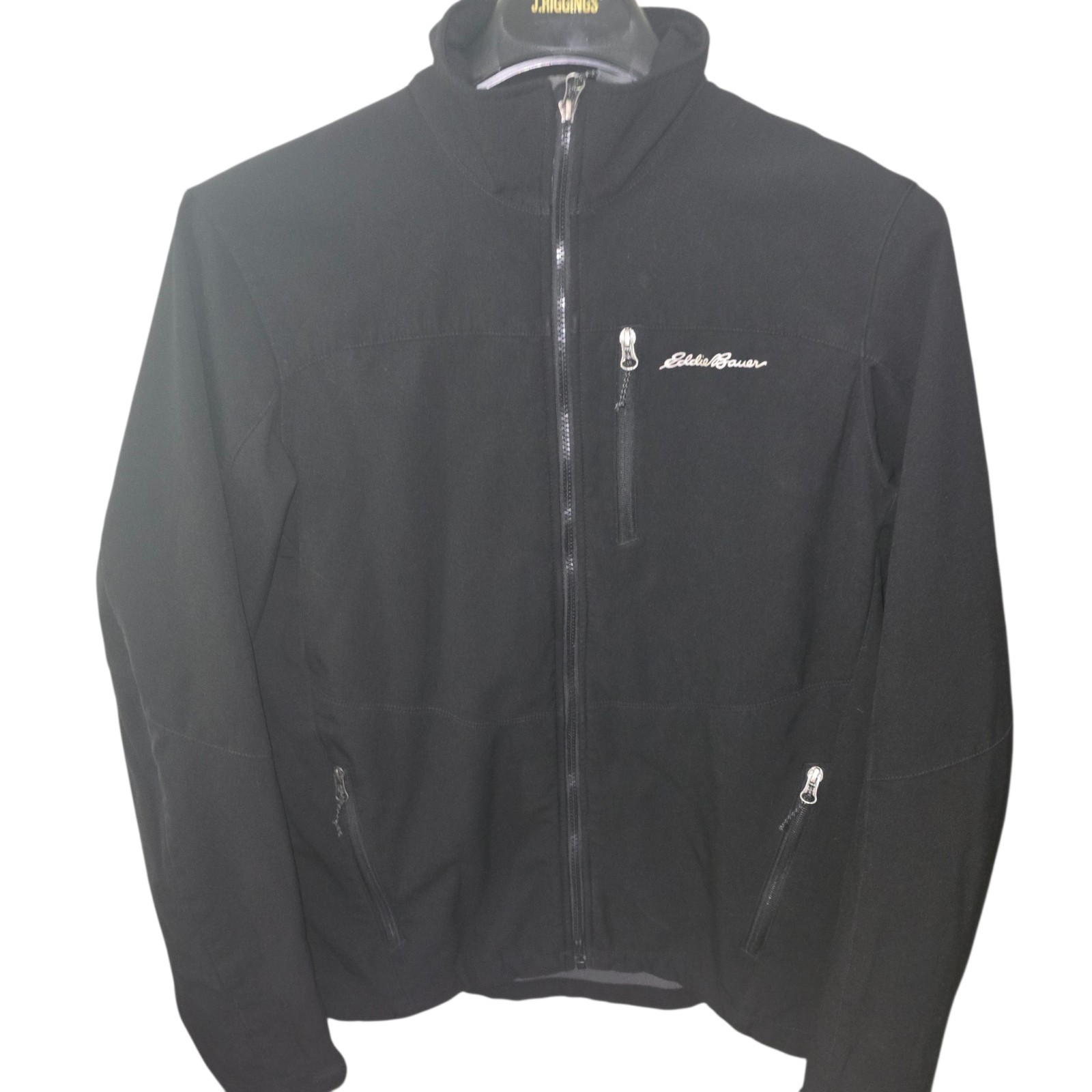 eddie bauer Sz Large Mens Black Full Zip Jacket #7774