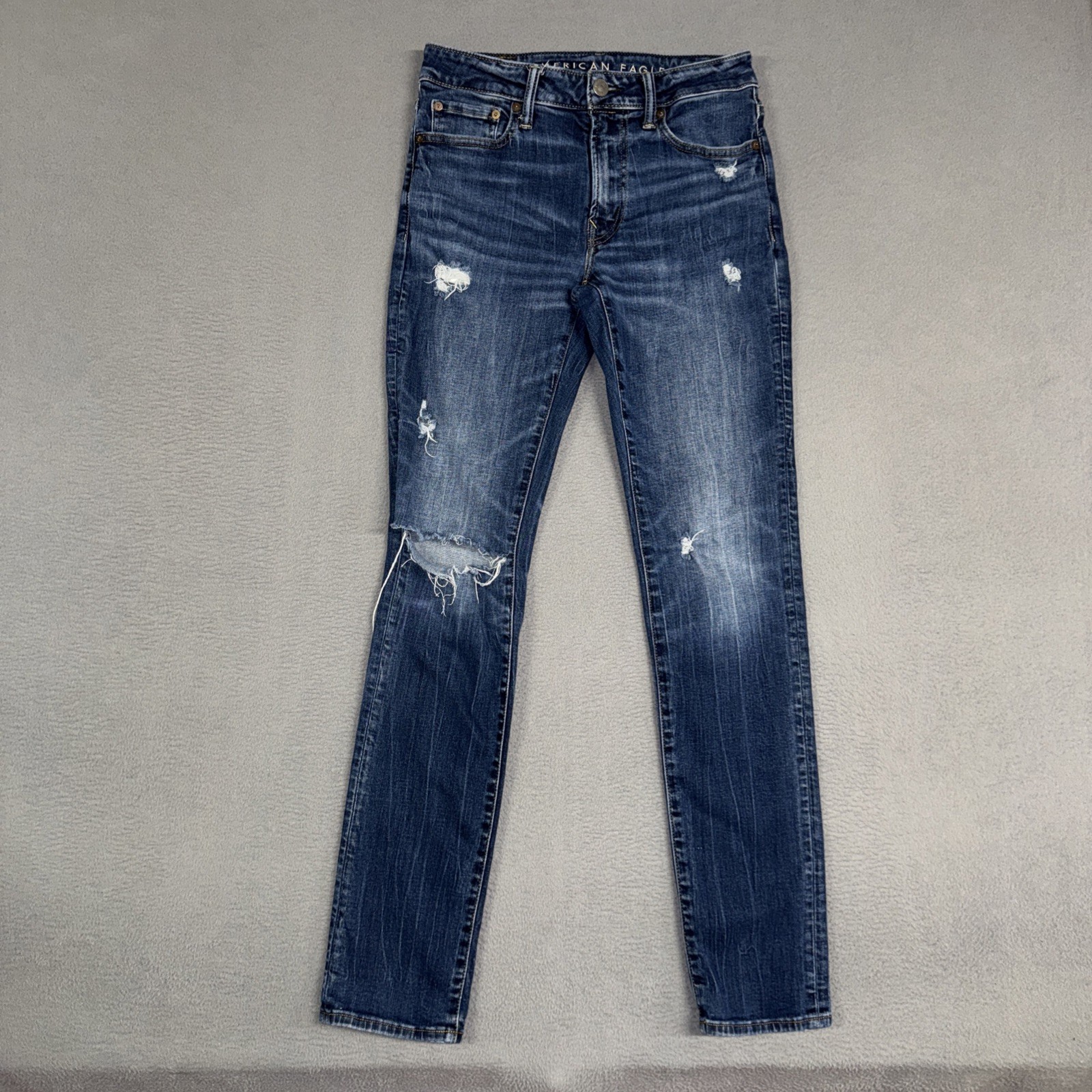 American Eagle Jeans Mens 30×34 (Fits 29×32) Blue Slim Straight Stretch Denim