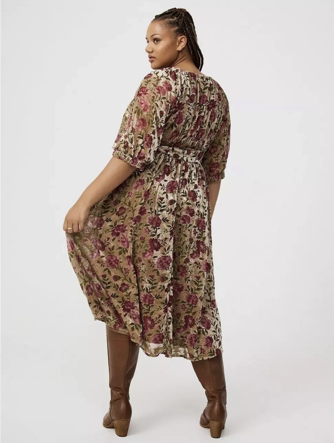Torrid Velvet Maxi Dress Brown Pink New 4X no tags . Never worn