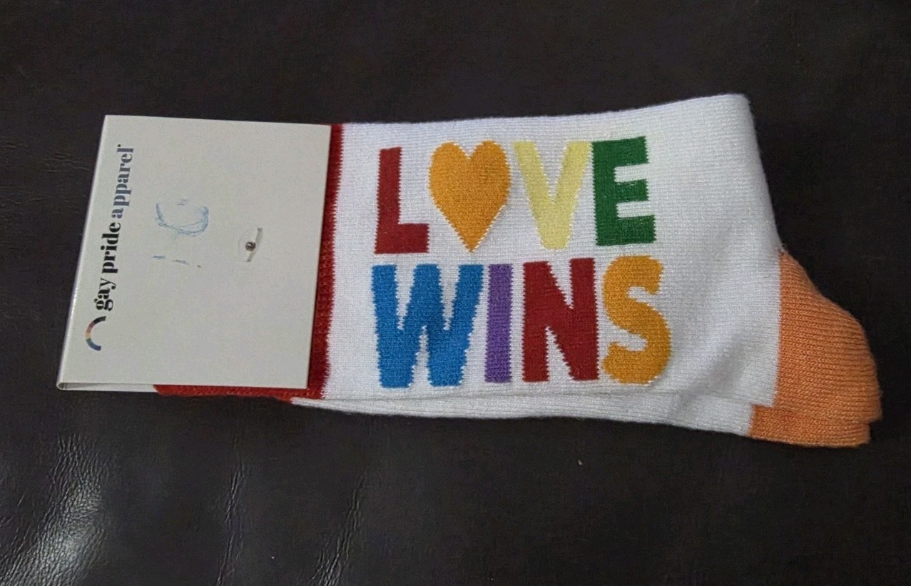 NWT Love Wins Rainbow Gay Pride Crew Socks All Inclusive