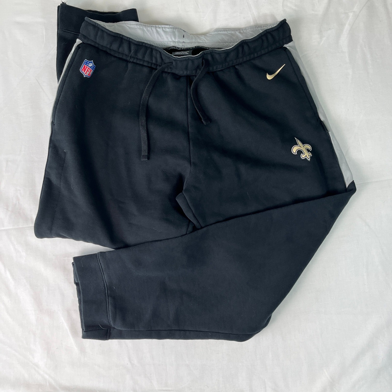 Nike Sweatpants Mens XXL Black Excellent New Orleans Saints NFL Onfield Joggers