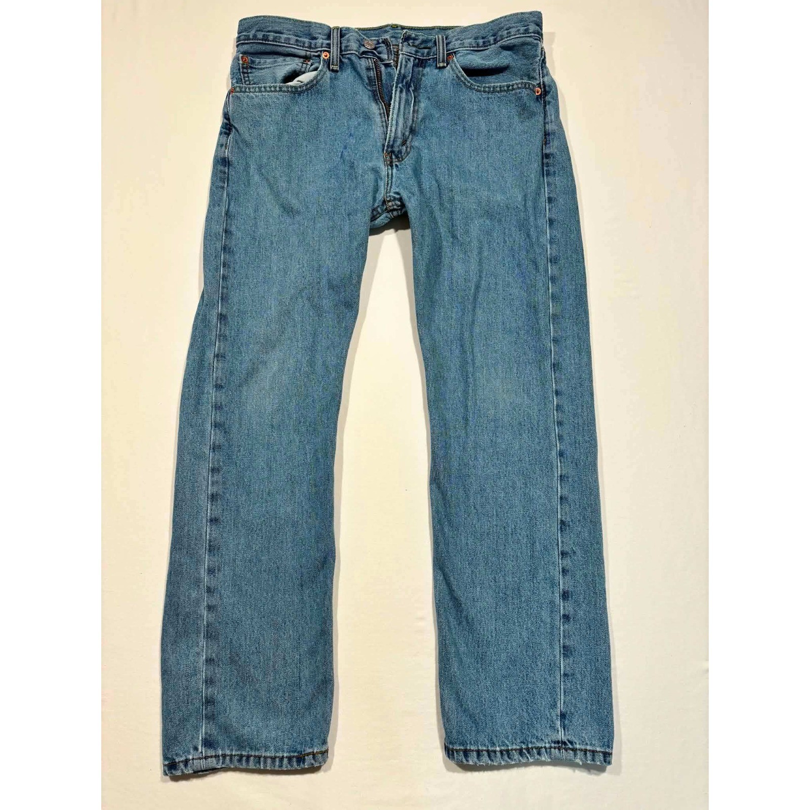 Levis 505 Regular Fit Straight Leg Jeans Mens 34×30 Blue Denim