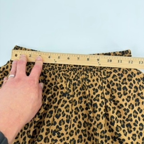 Old Navy Girls Leopard Print Tiered Mini Skirt Smocked Waist Brown Black L 10-12