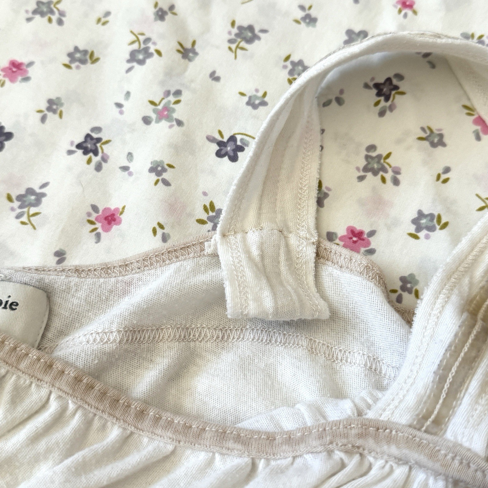 Abercrombie & Fitch vintage white milkmaid babydoll top with floral embroidery