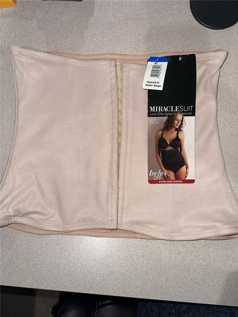 MIracle Suit Waist Cincher Trainer Beige Size XL Extra Firm Control Style 2615