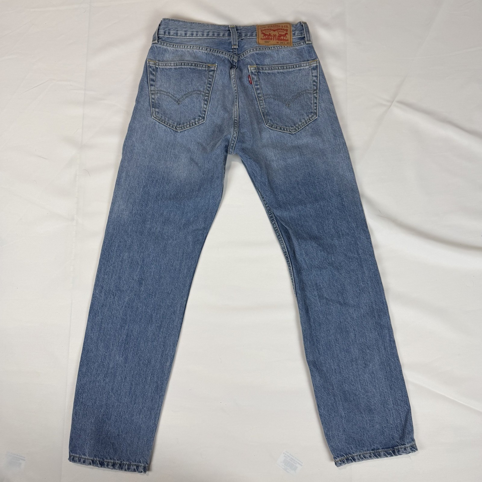Levis 505 Regular Fit Straight Leg Blue Denim Jeans Mens 29×30 Medium Wash