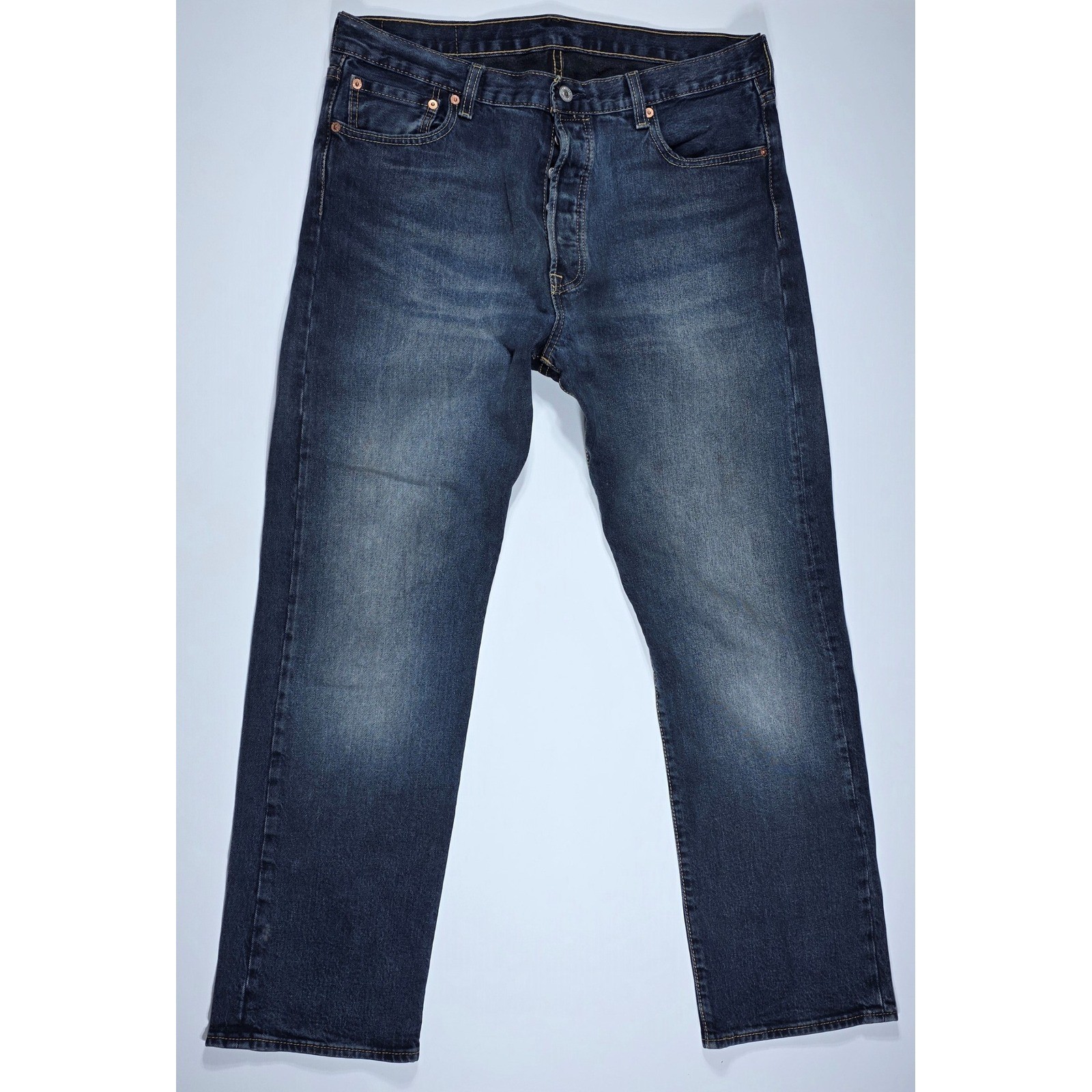 Levis 501 Original Fit Jeans Men’s 36×30 Dark Wash Blue Denim Button Fly