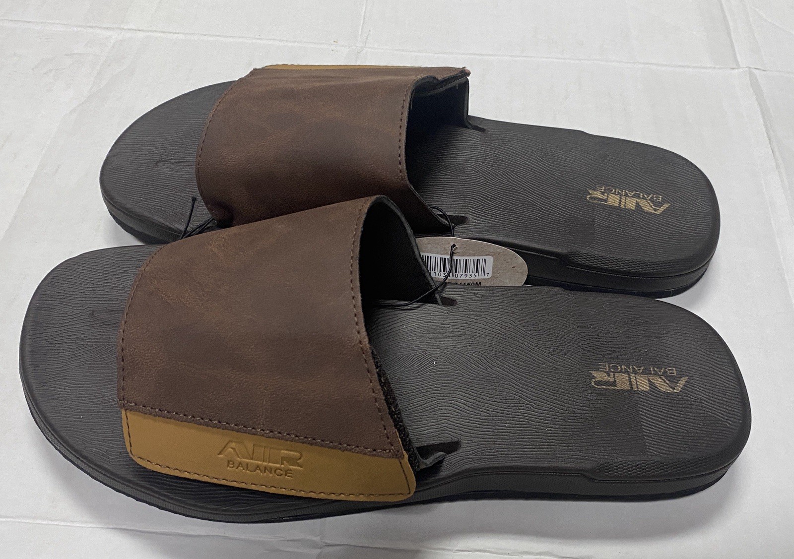 Air Balance Flip Flops Adjustable Brown Slide Sandals Men’s Size 8 9 10 11 12 13