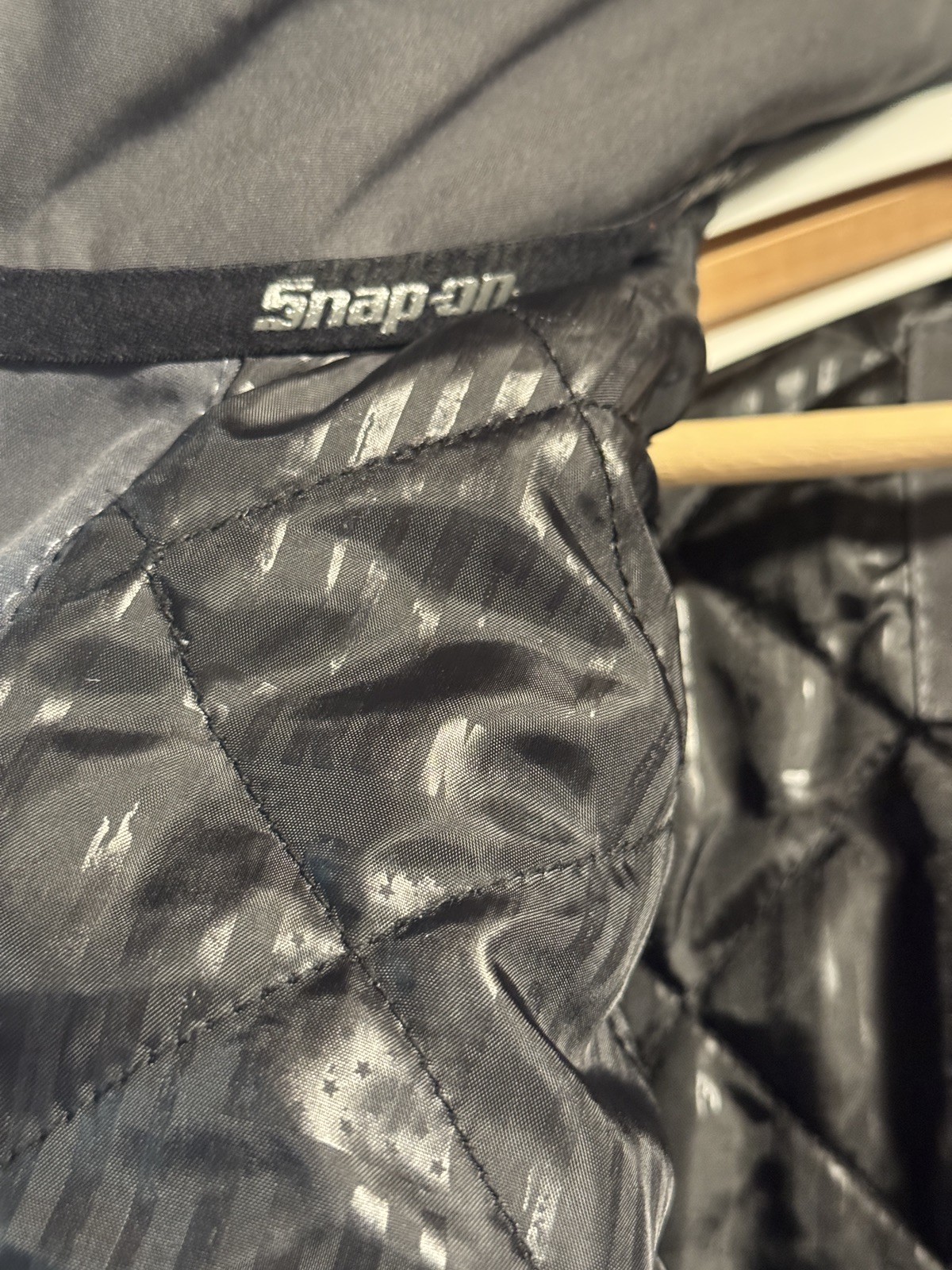 Snap-on Grey Hooded Zip Jacket with Pockets Logo Men’s Mid Length Casual XL