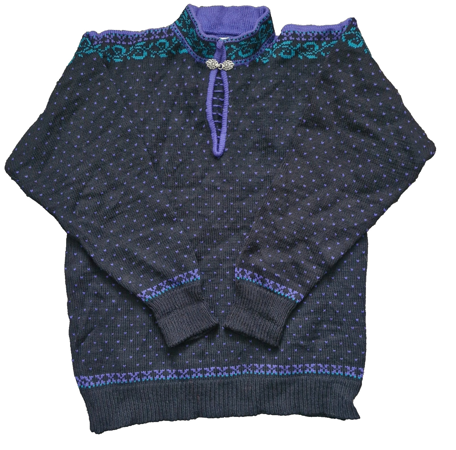Stowe Woolens Jumper Sweater Women Large Handcrafted 100% Wool Vintage Pullover