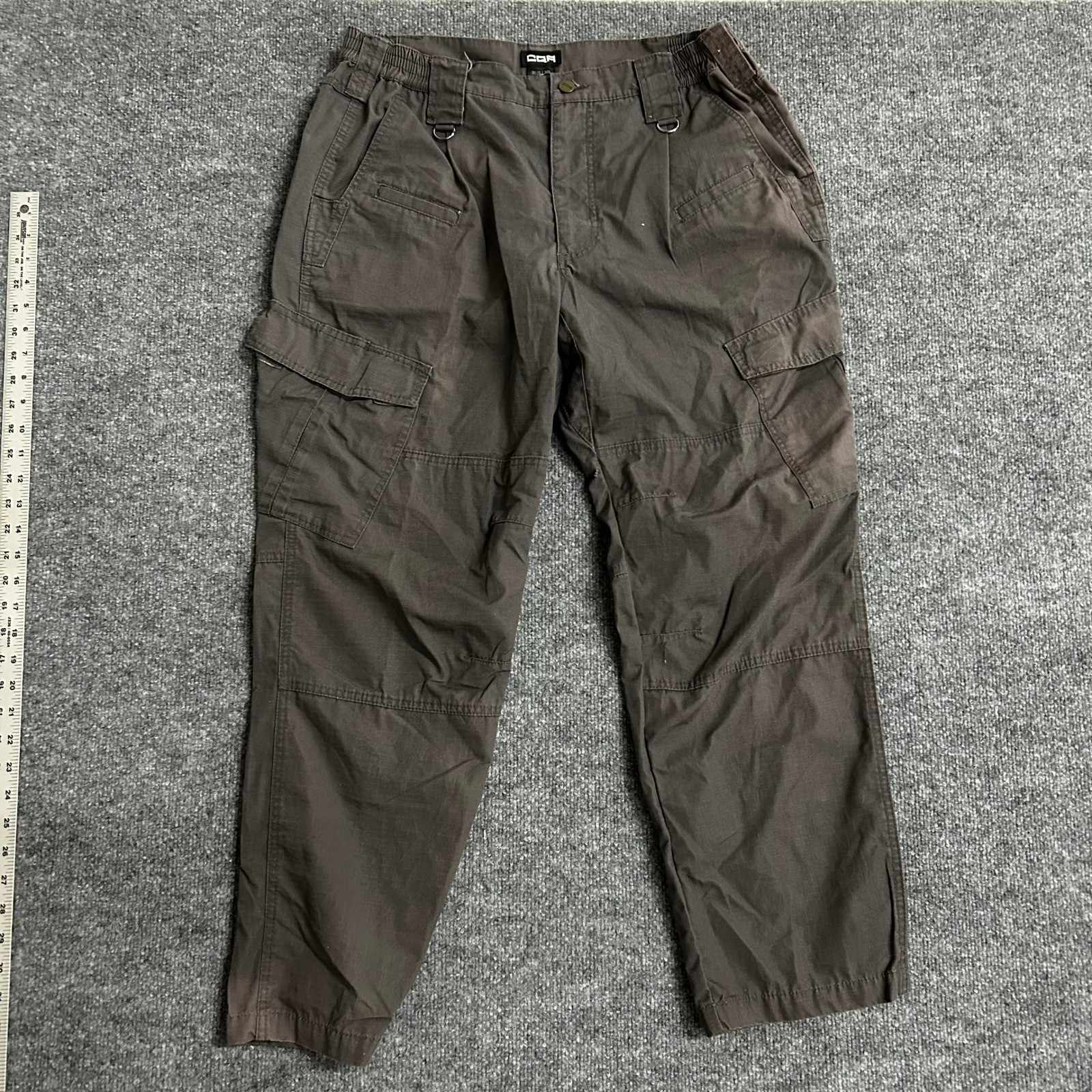 CQR Cargo Pants Mens Size 36W x 30L Grey Ripstop Tactical Workwear Pockets