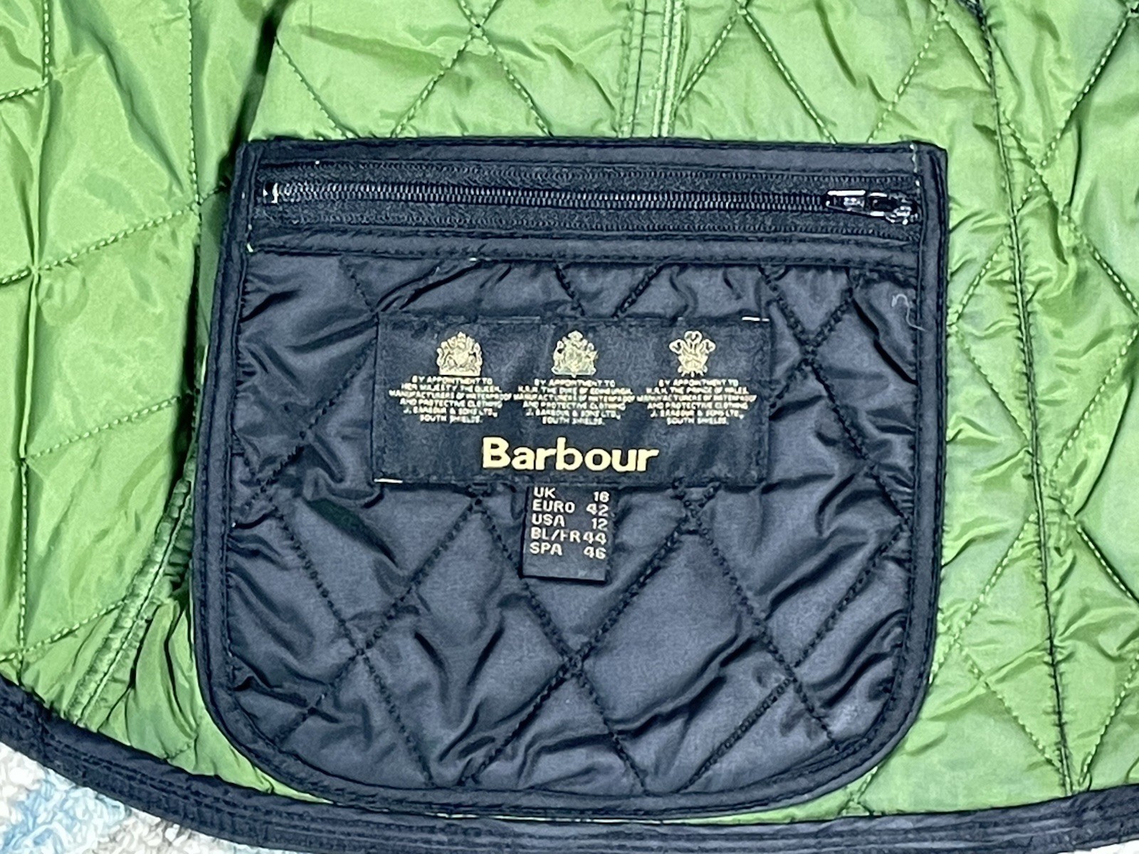 Ladies Barbour Summer Liddesdale Classic Quilt Waistcoat / Gilet Jacket Size 12