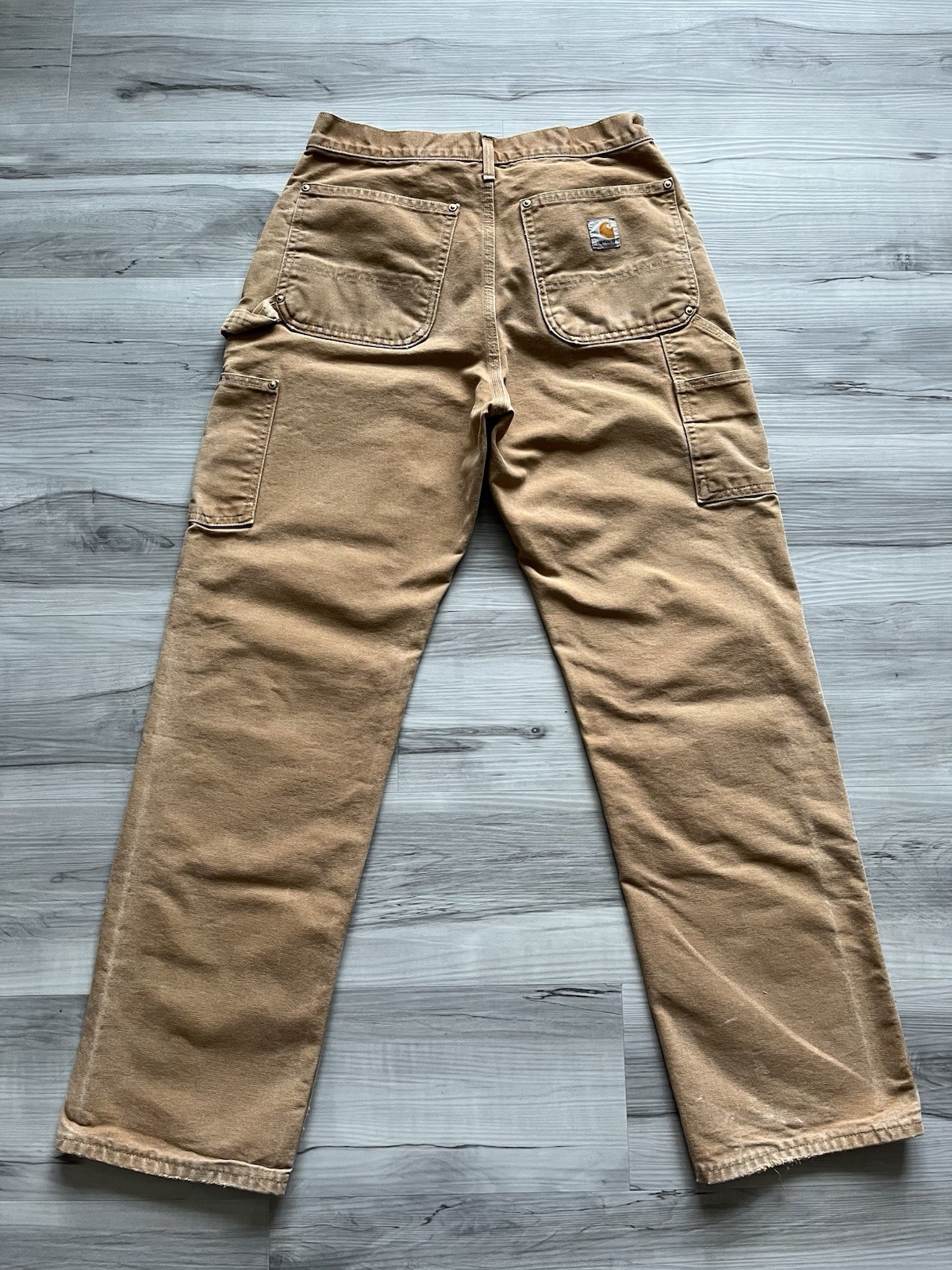 Vintage Carhartt B01 BRN Double Knee Pants 30×30 Made In USA -Distressed & Faded