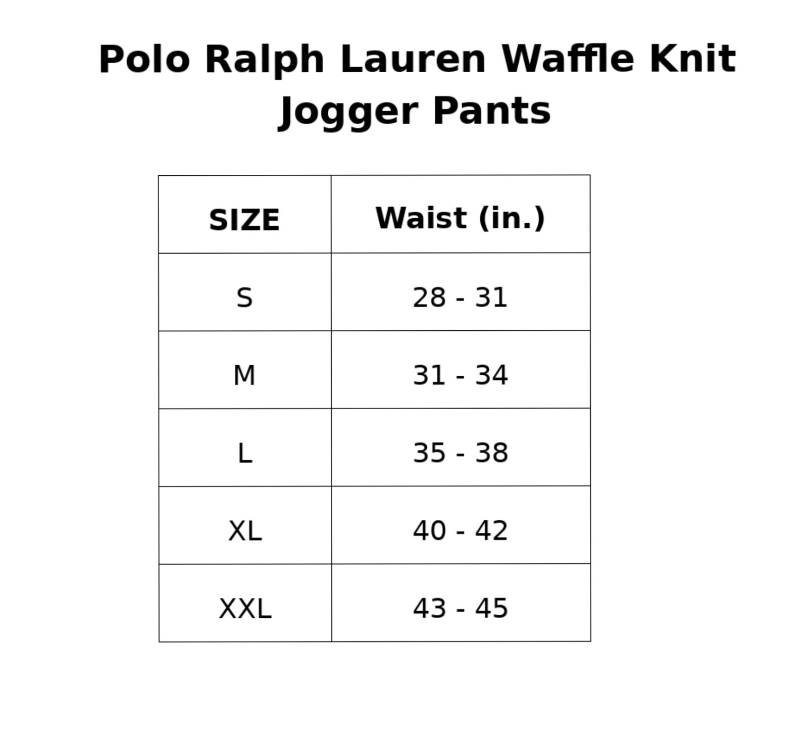 NWT – POLO RALPH LAUREN Men’s Waffle Knit Sleep Jogger Pants : 5 COLS : S – XXL