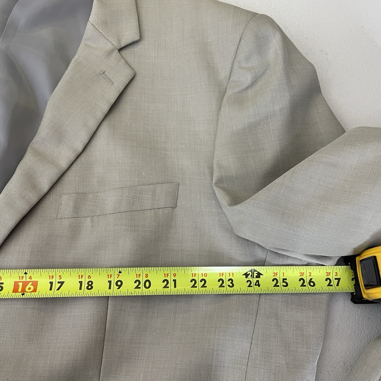 Lineage Blazer Jacket Mens 52L Light Grey Polyester Double Vented Two Buttons