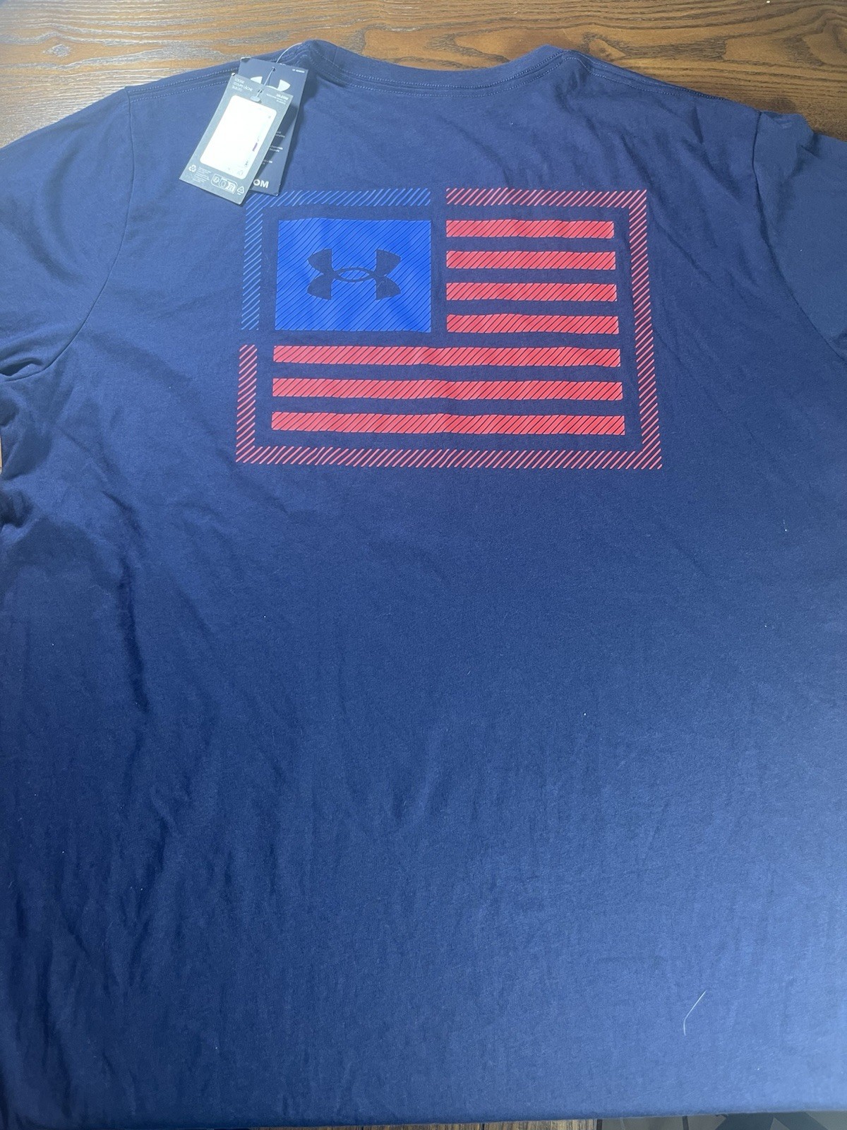 NEW Under Armour Freedom Flag Logo Variation Men’s XXL 2XL Blue T-shirt NWT