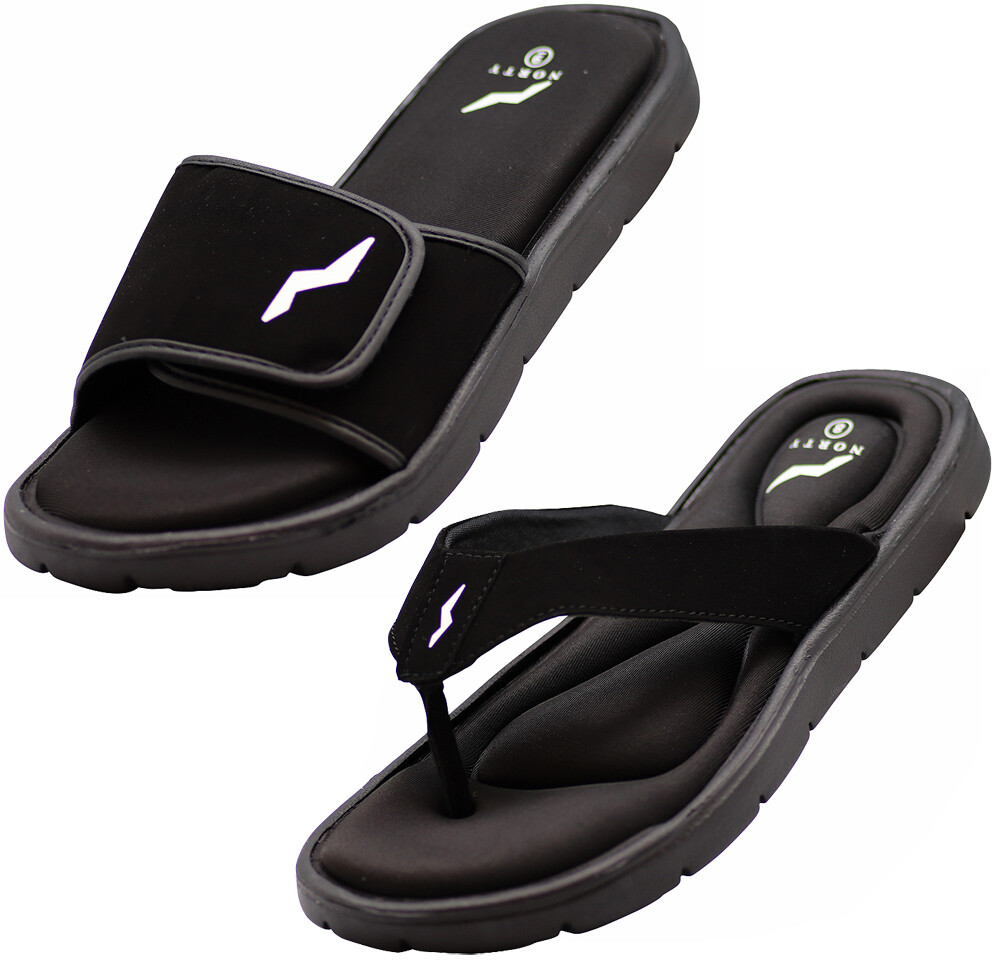 NORTY Women’s Memory Foam Footbed Sandals Beach, Pool, Shower Runs 1 Size Small