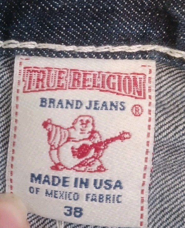 Rare True Religion Straight Flap Jeans Mens 40×35 Thick Stitch Streetwear READ
