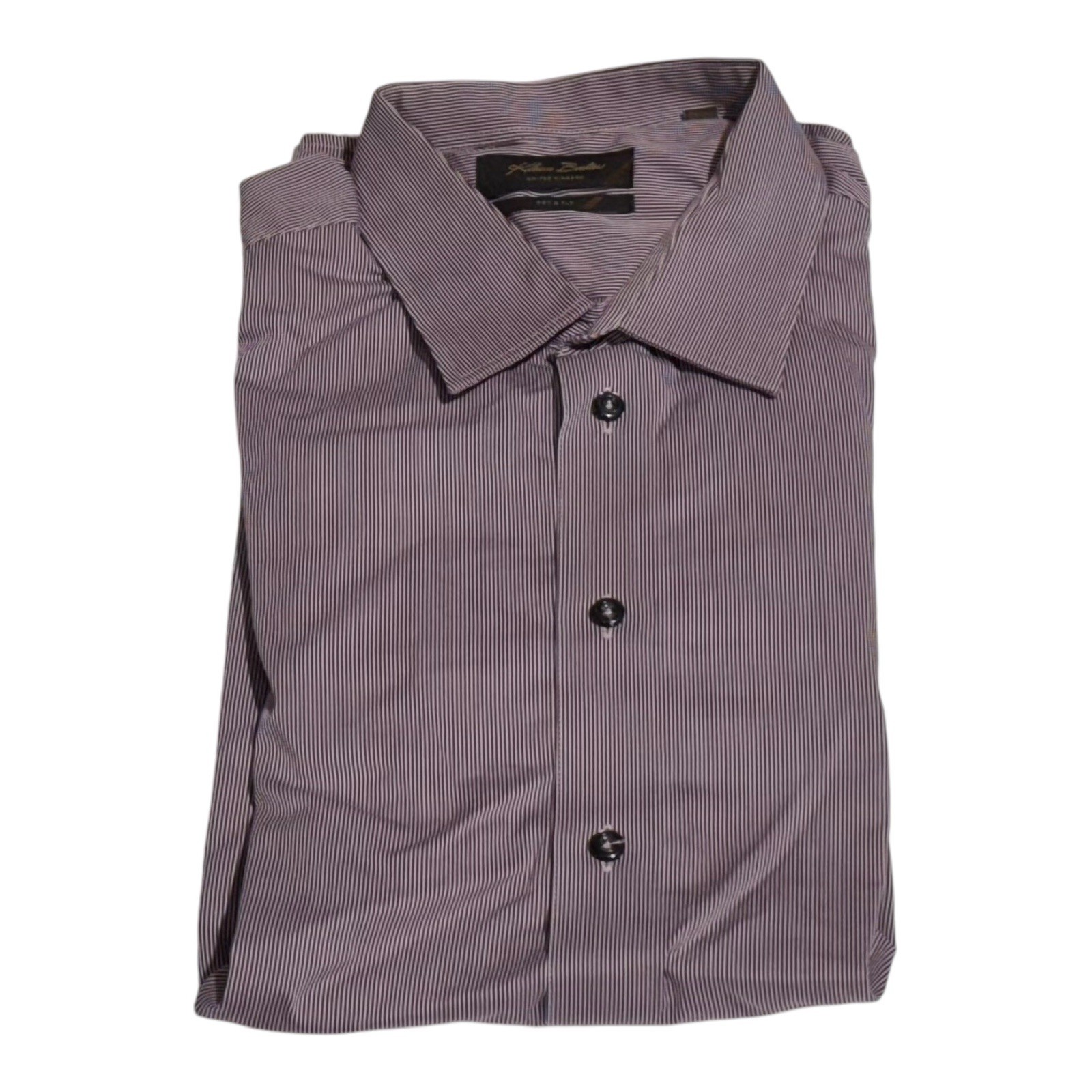 Klauss Boehler United Kingdom Men’s Long Sleeve Purple Striped Shirt Size 17.5