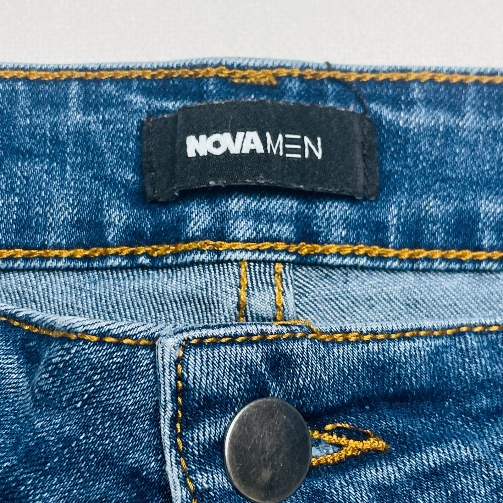 Nova Men Fashion Nova Shorts Mens 36 Medium Wash Distressed Shredded Streetwear