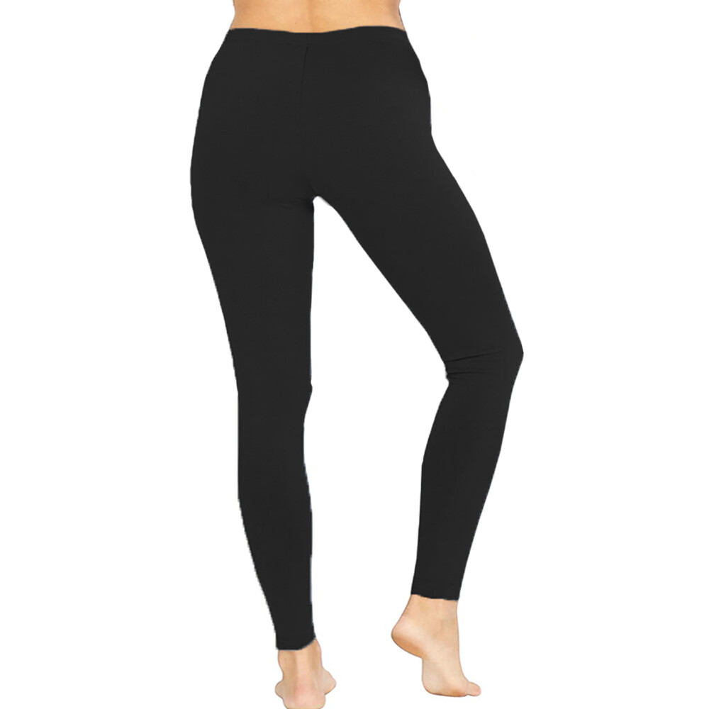 WOMEN COTTON SPANDEX FULL LENGTH YOGA SLIM PANTS LEGGINGS S-5XL 32 COLORS USA