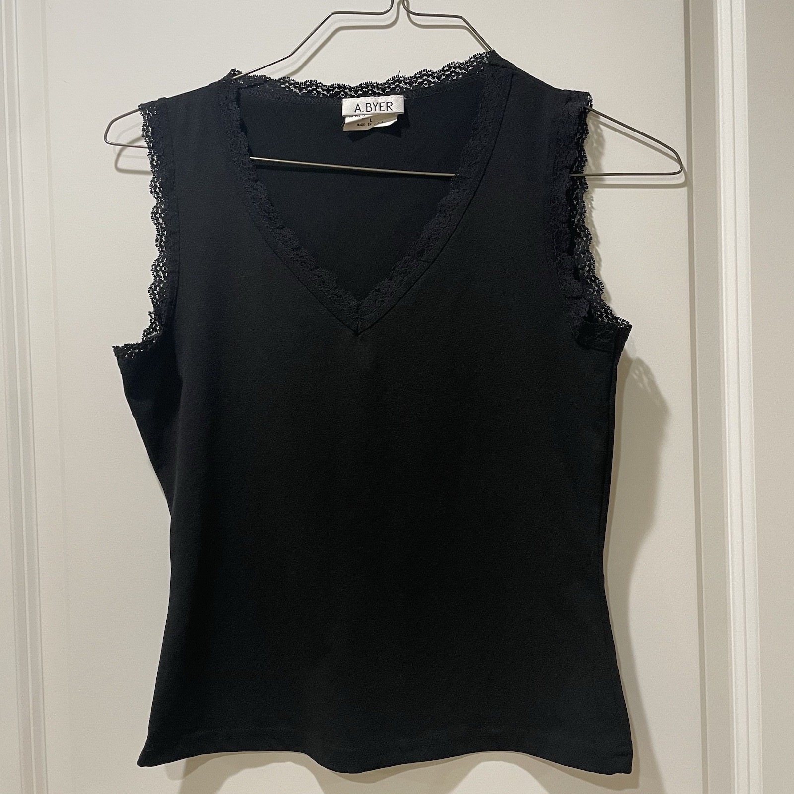 Y2K A. Buyer Women’s Size L Babydoll Black Stretch Top Whimsigoth Fairy Coquette