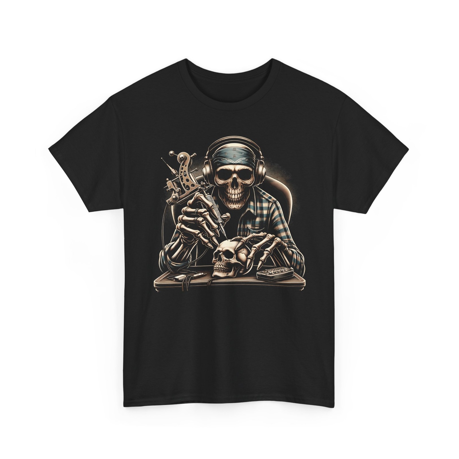 Skeleton Tattoo Artist T Shirt Ink Graphic Tee Macabre Inked Lifestyle Skull Top