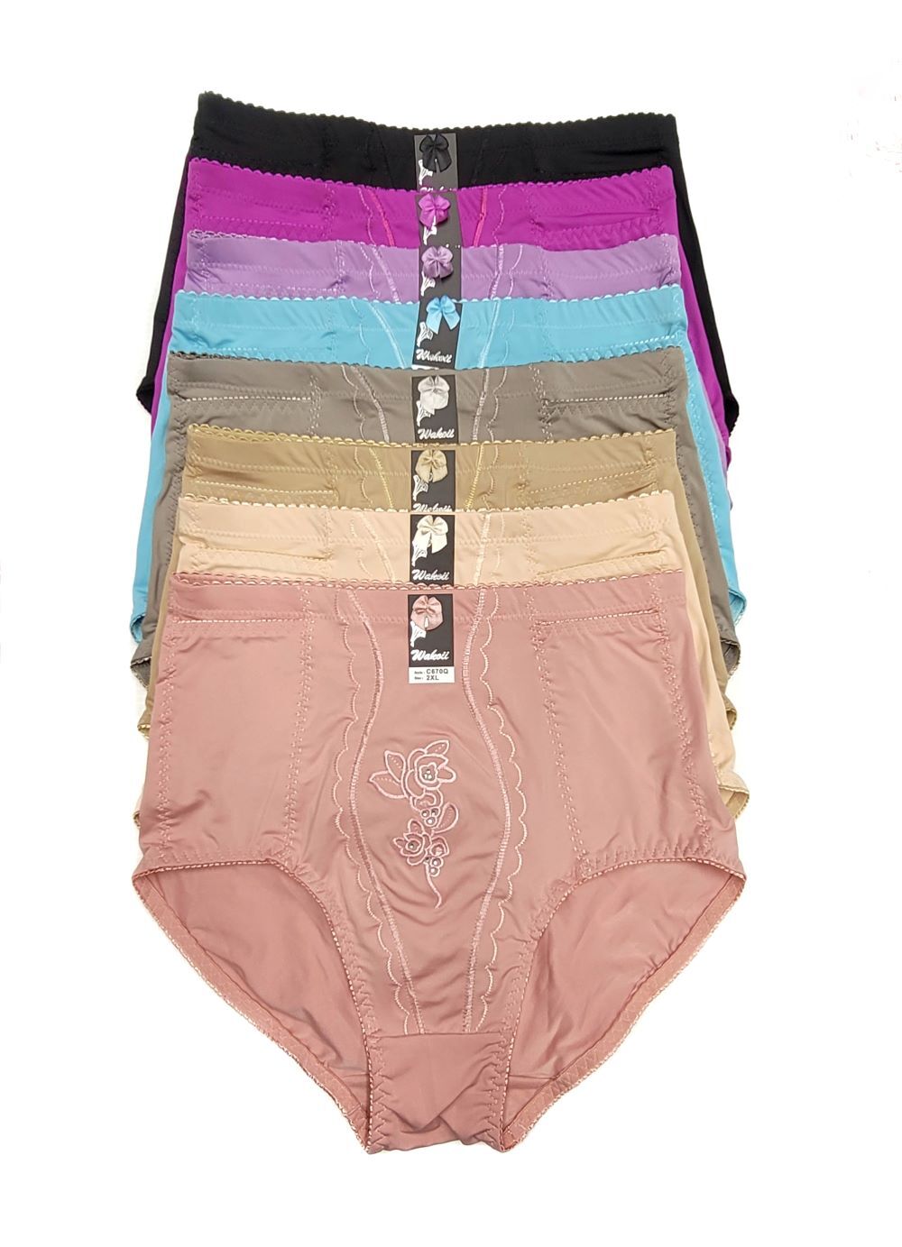 Women High Waist Pockets Tummy Control Full Coverage Girdle Brief Panties S-4XL