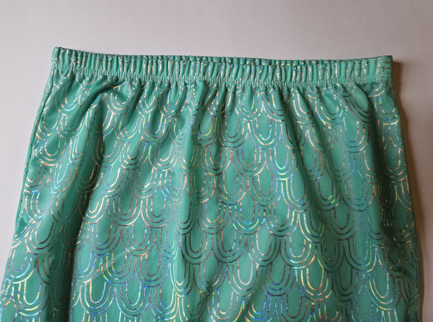 Cat & Jack mermaid tail skirt swimsuit cover-up blue green aqua L 10 12 shimmer