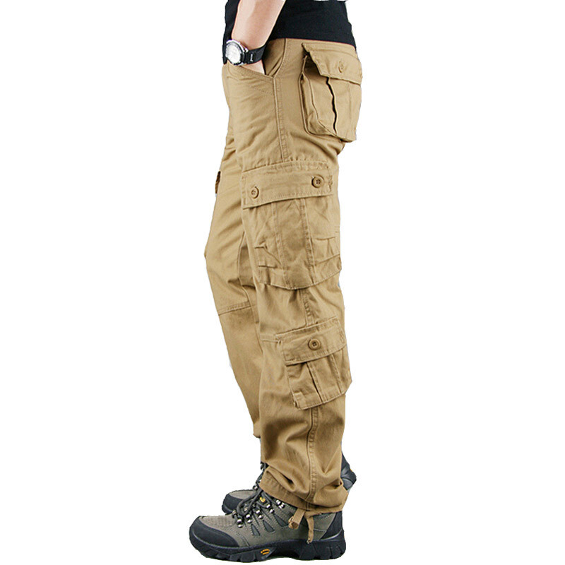 Mens Cargo Work Pants Relaxed Fit Tactical Camo Combat Trousers with 6/8 Pocket