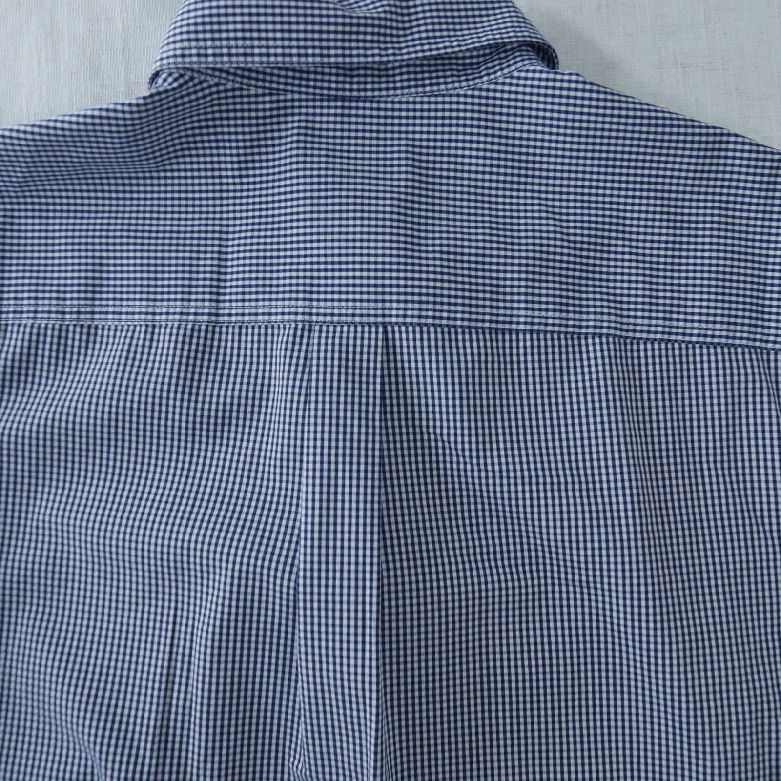 Chaps Womens Button Down Shirt M Blue Navy White Gingham Check Long Sleeve