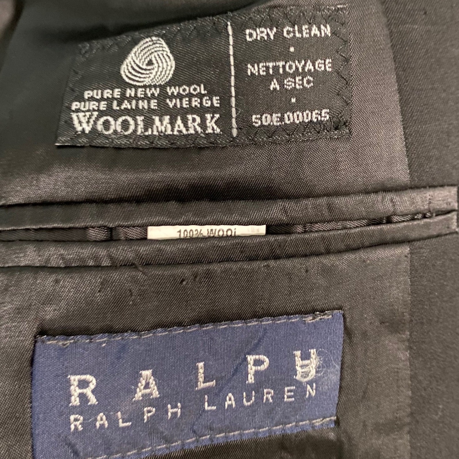 RALPH Ralph Lauren Mens 44R Black 100% Wool Blazer Silver Crest Button Dillard’s