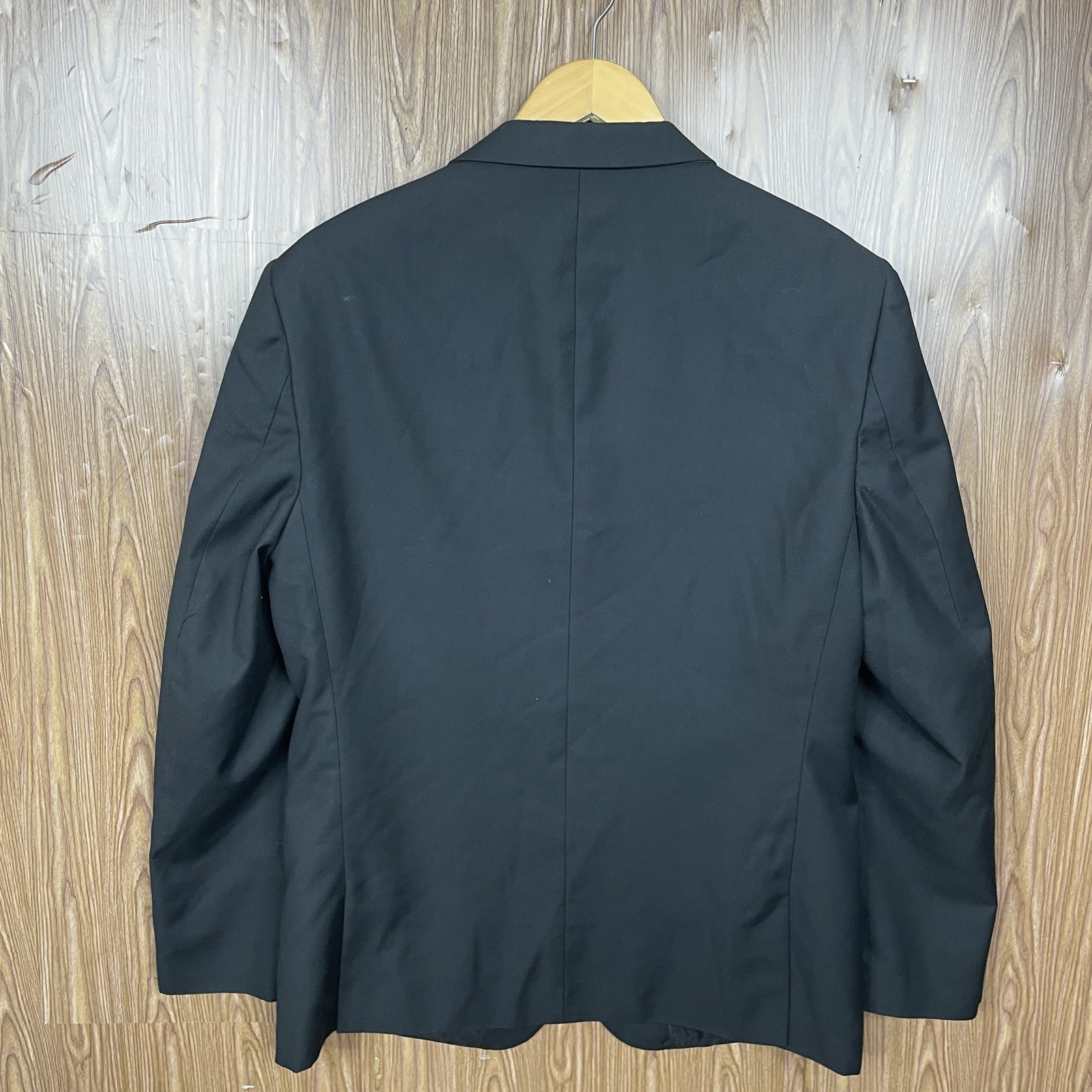 Lineage Sport Coat Mens 42R Slim Black Solid Polyester Double Vented Two Buttons