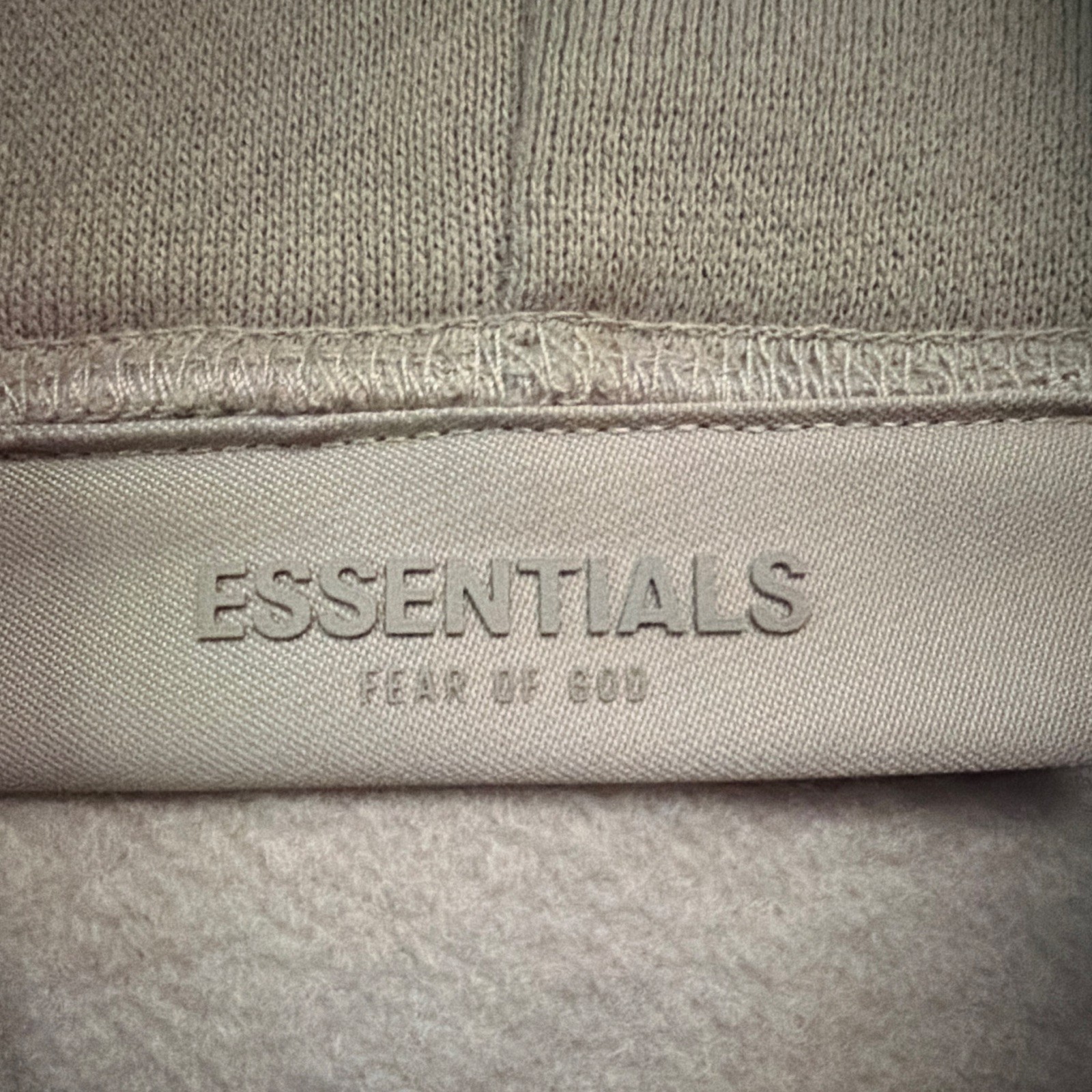 ESSENTIALS Fear of God Essentials Men’s Beige Fleece Hoodie L Pockets