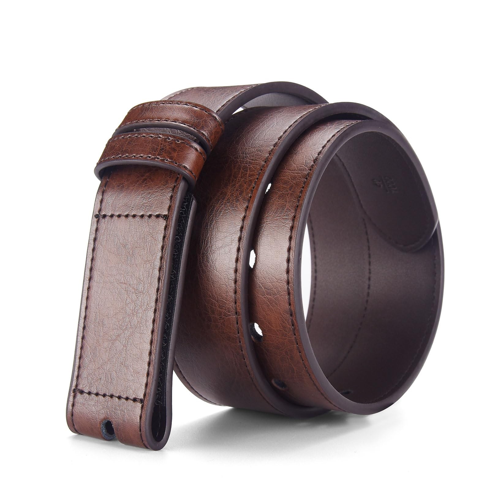 1-1/2″ (38mm) Leather Belt Without Buckle Hook and Loop Belt Strap for Interc…