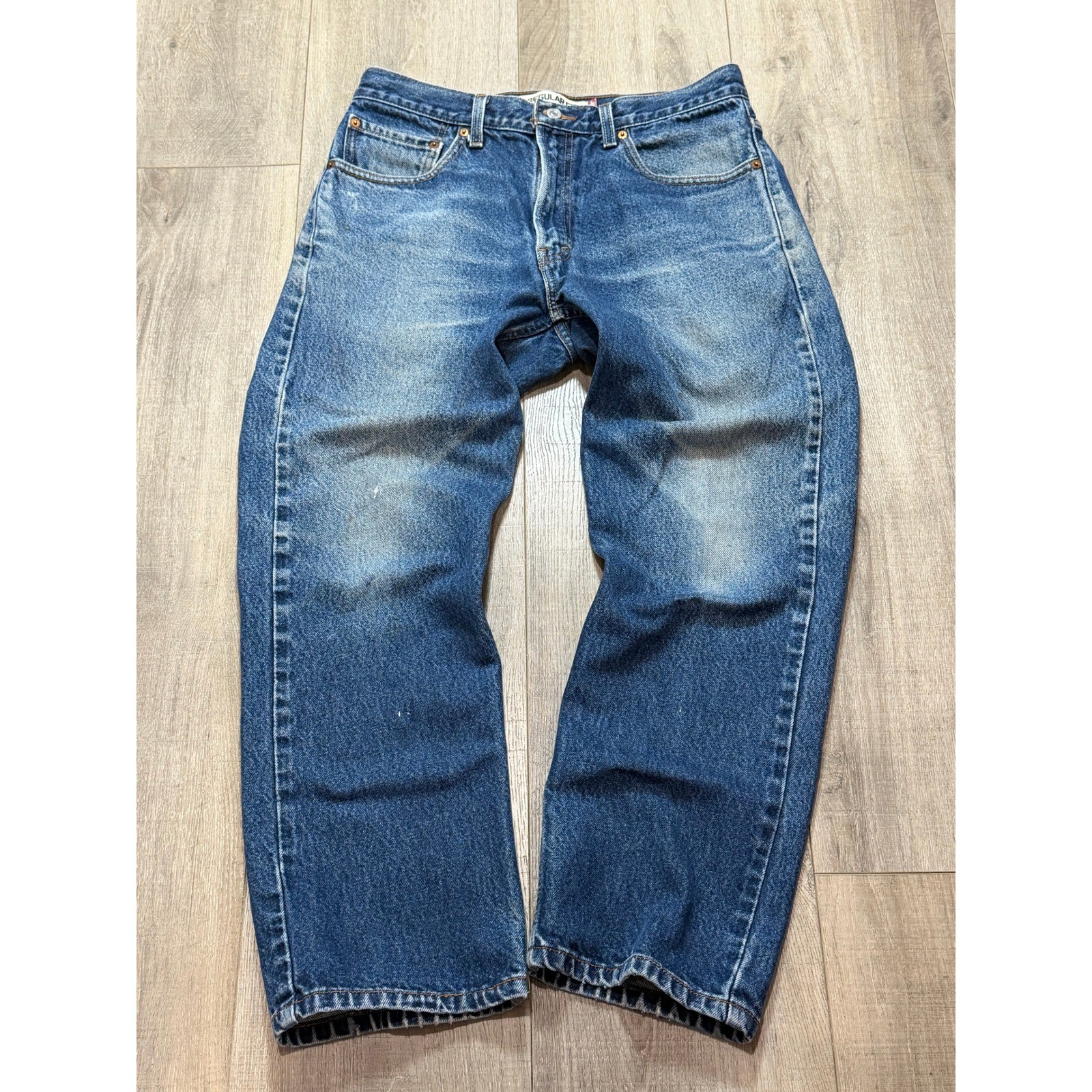 Levis 505 Regular Fit Mens Blue Denim Jeans 34×29 Medium Wash Straight Leg