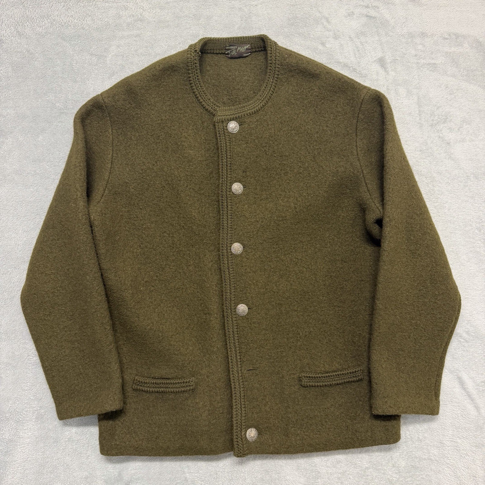 Bergland Sweater Thick 100% Wool Cardigan Sweater Made in Austria Vintage 60s 70