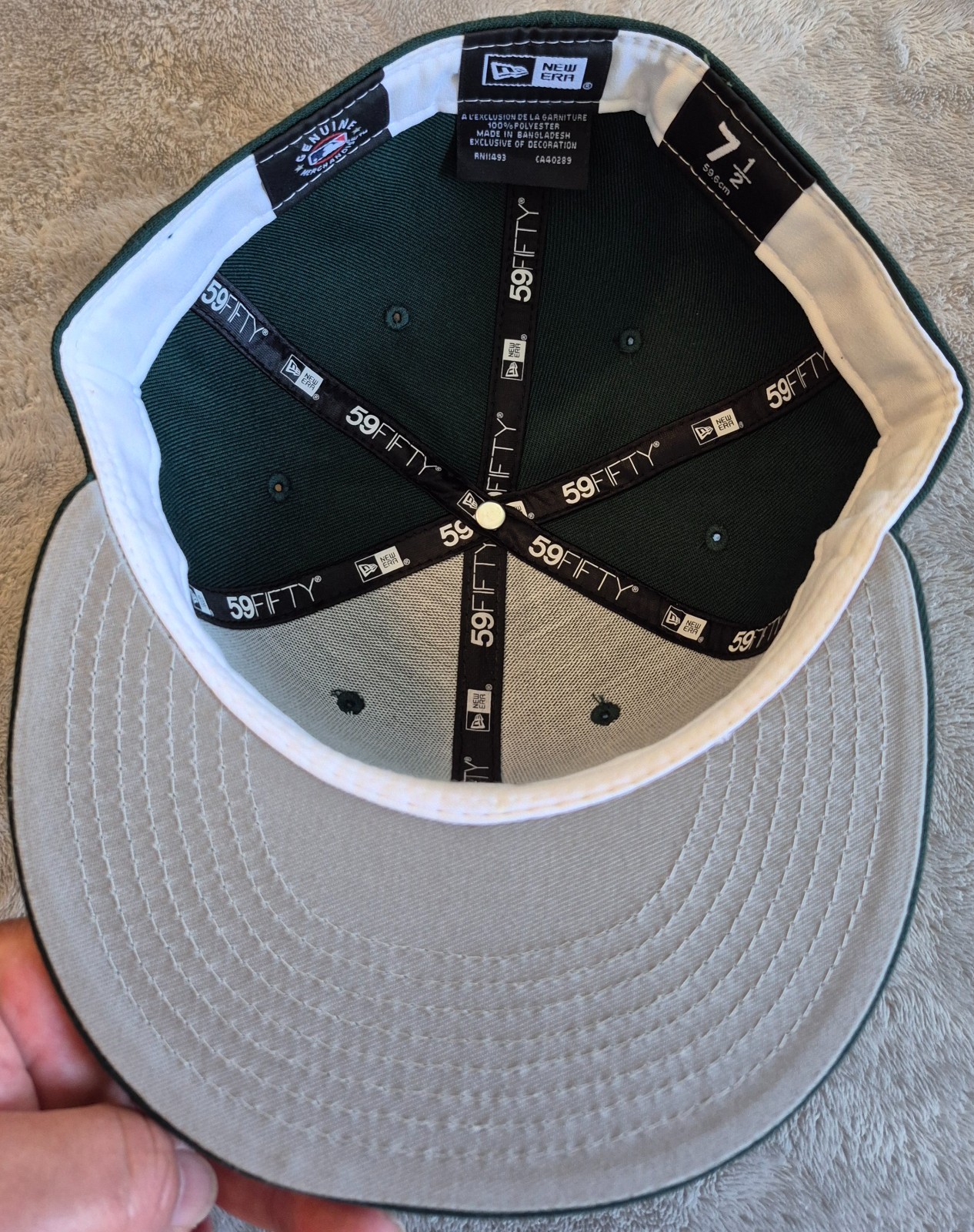 New Era 59fifty Chicago Cubs Dark Green Size 7 1/2 Gray Undervisor