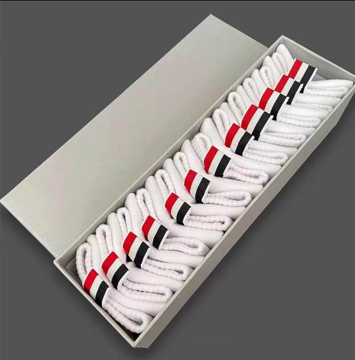 Thom Browne Men’s and Women’s Shallow Cut Short Boat Socks