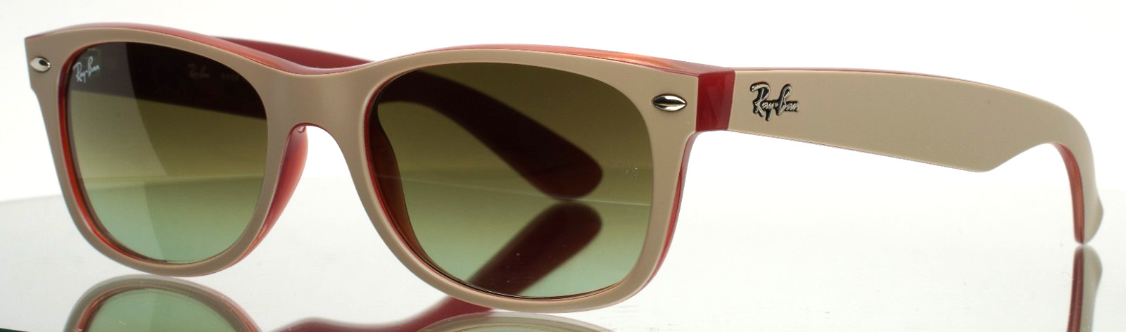 RAY BAN RB2132 New Wayfarer 6307/A6 Beige Mens Sunglasses 52-18-145 B:38