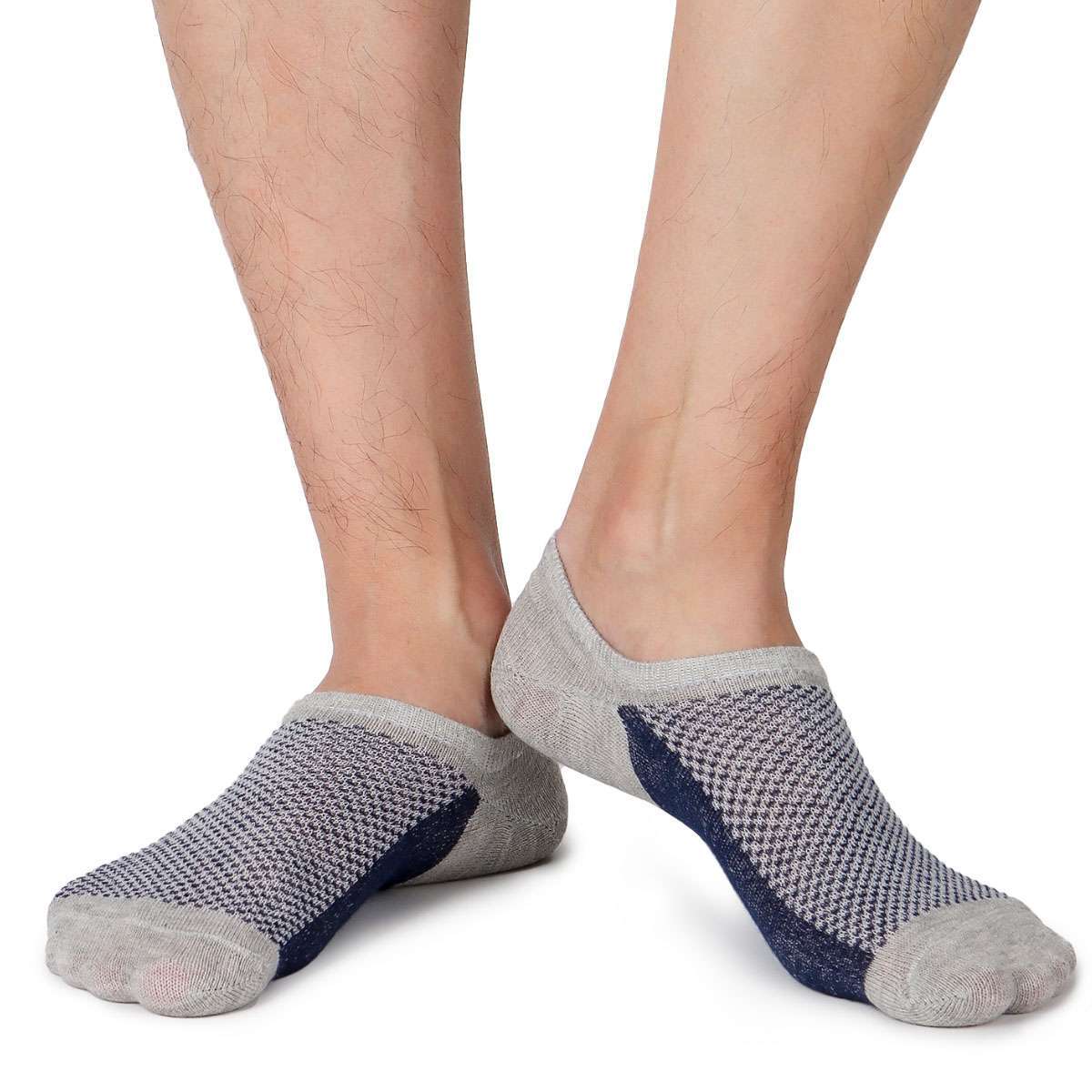 5 Pairs Mens No Show Invisible Nonslip Loafer Solid Boat Cotton Low Cut Socks