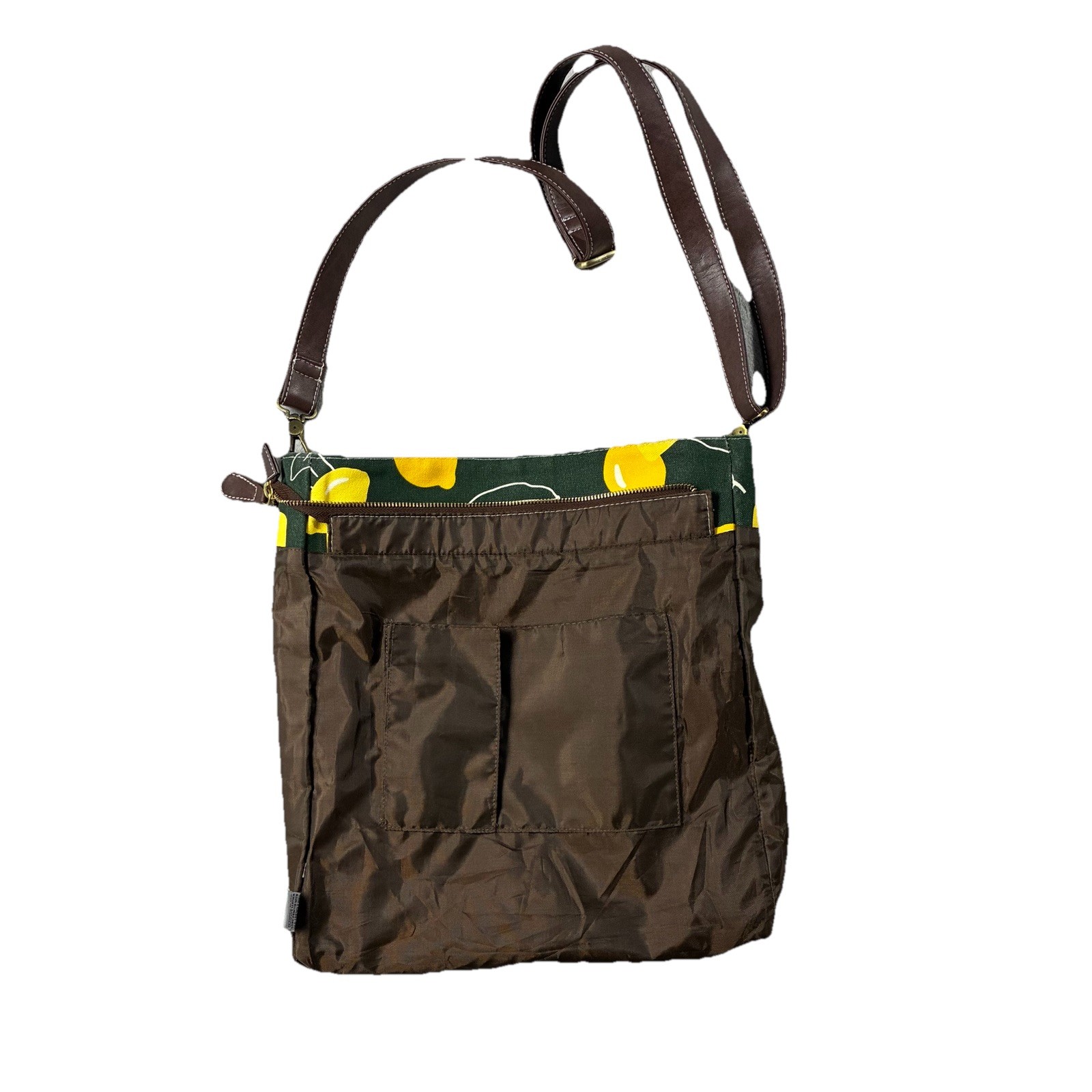 Maika Crossbody City Sling Canvas Bag Lemon Print Eco-Friendly Sustainable Chic