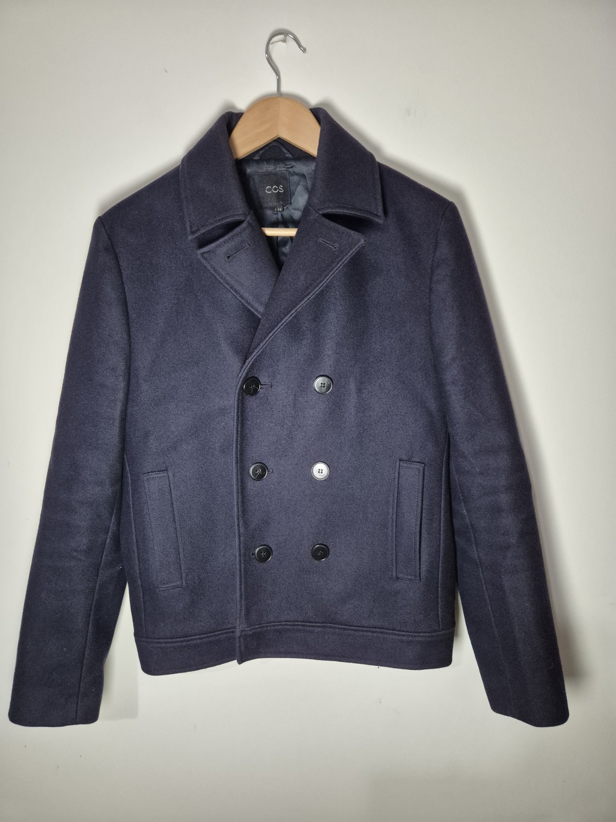 Cos Pea Coat Size 46 Measurements In Description Wool Dark Blue Womens