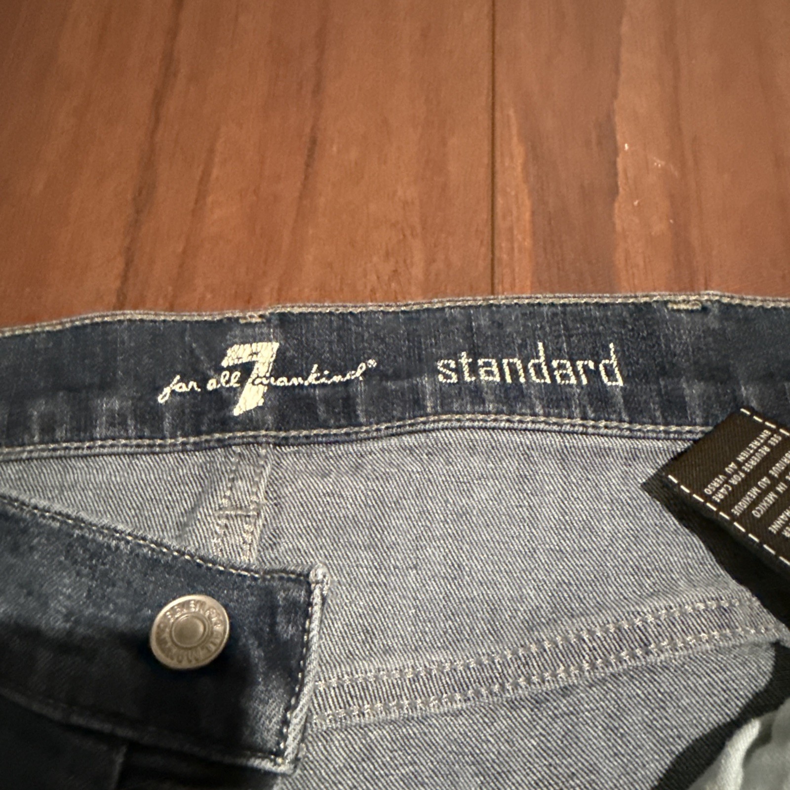 7 For All Mankind Jeans Mens Size 38 Blue Denim Standard Slim Stretch EUC