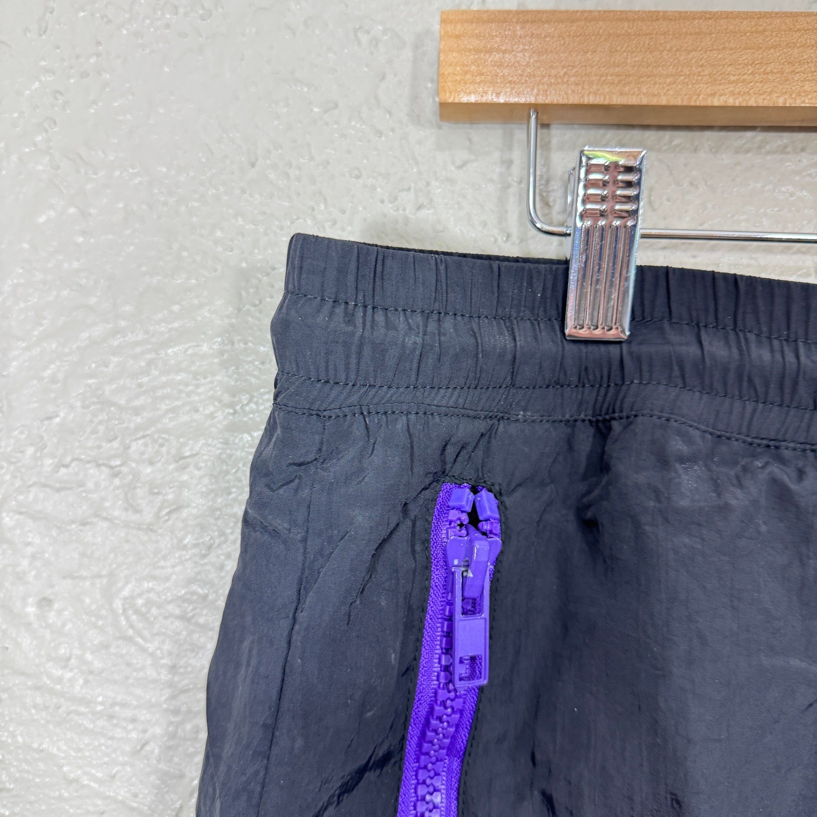 Black Pyramid Track Pants XL Parachute Joggers Colorblock Neon 90s Streetwear