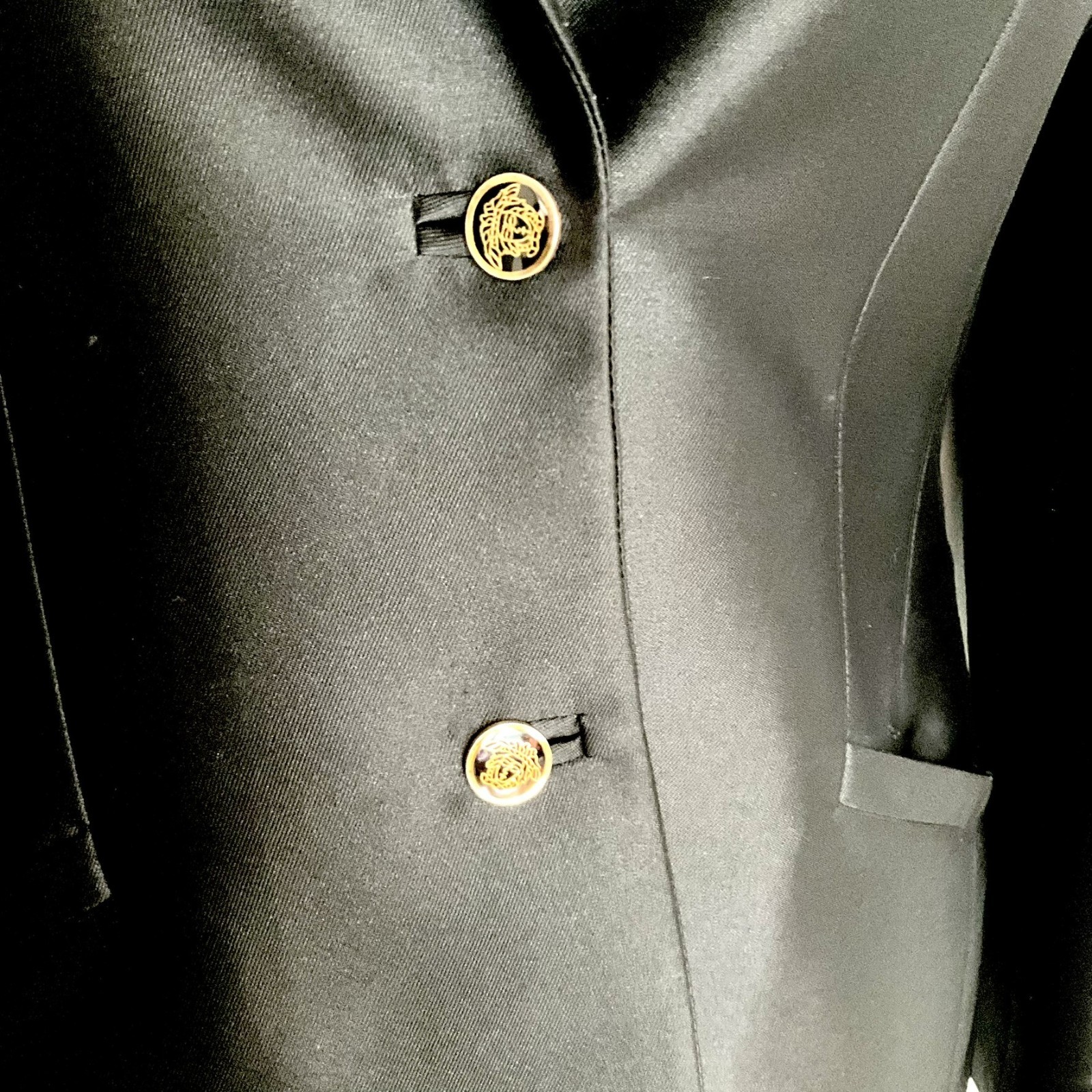 Vintage Gianni Versace Black Tailored Paintsuit Set Size IT 40 Italy