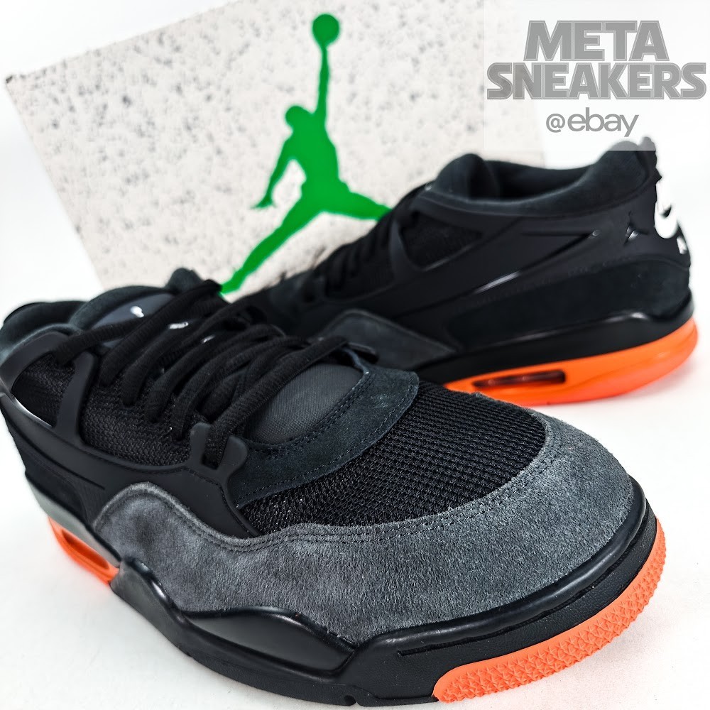Air Jordan 4 RM US 12.5 Men’s Black Starfish Orange White Nike HF8126-001 NIB