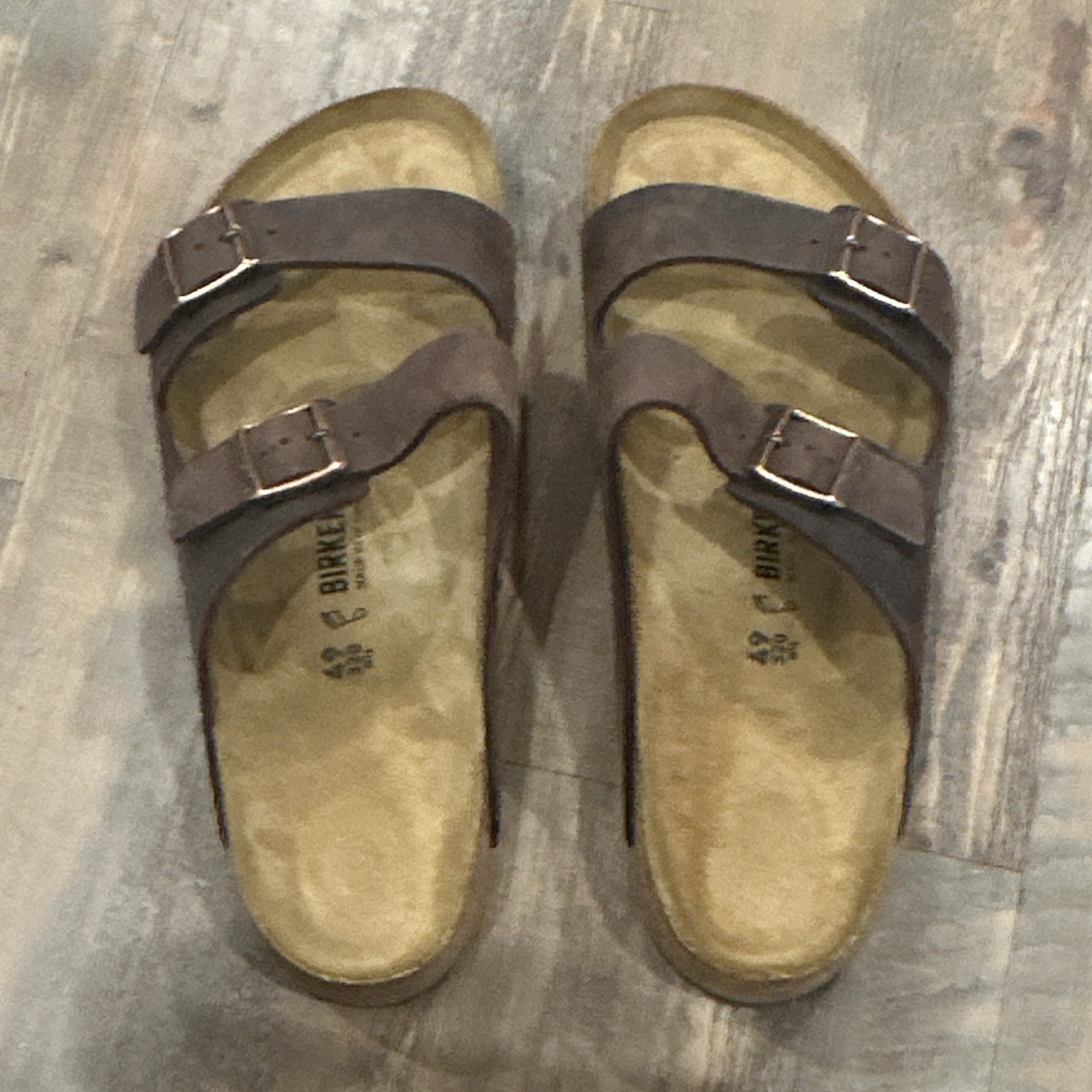 Birkenstock Arizona BS Habana Brown Leather Slide Sandals Adjustable US 16 EU 49