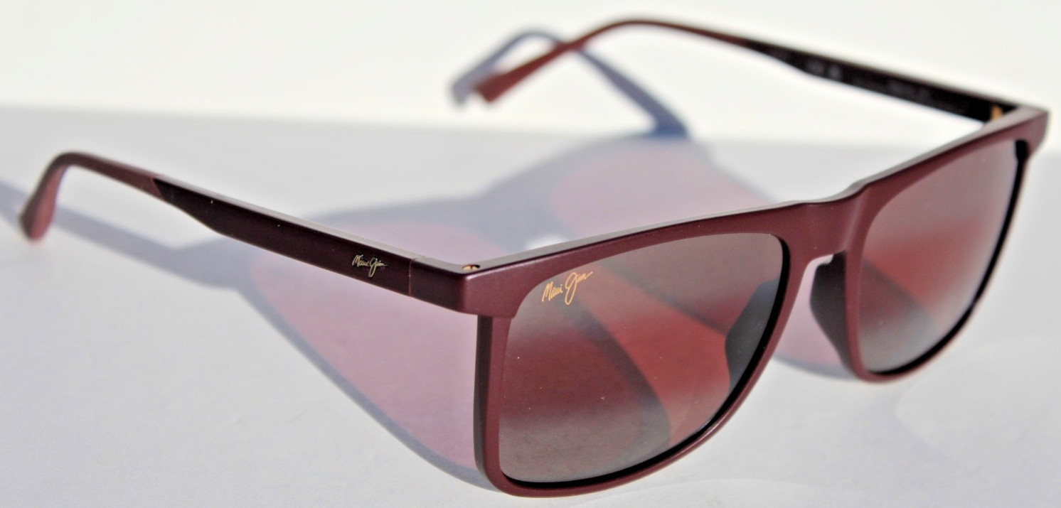 MAUI JIM Makamae POLARIZED Sunglasses R619-04 Matte Burgundy/Maui Rose NEW Italy